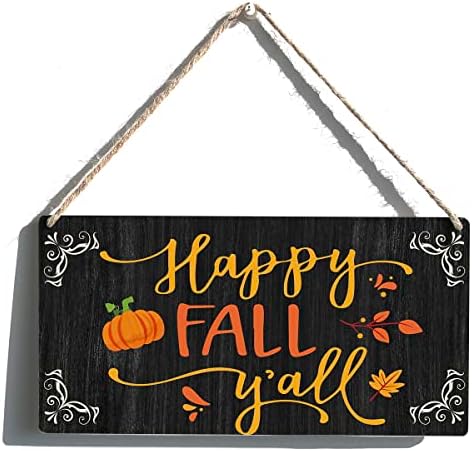 Есенски зборови знак за подарок фарма среќна есен и дрвен виси знак плакета рустикална wallидна уметност украс за домашна декорација 12 x