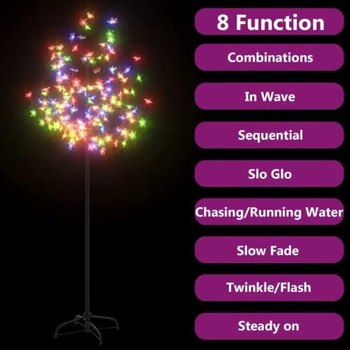 Видакл новогодишна елка 120 LED диоди Шарен светло цреша цвет 59.1 “