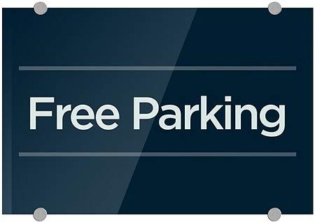 CGSignLab | „Бесплатен паркинг -басична морнарица“ Премиум акрилен знак | 18 x12