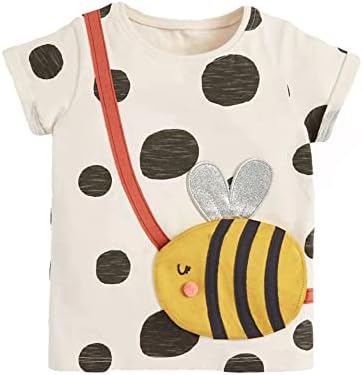 Детски девојки маички кошули со еднорог на врвови за деца кратки ракави летни облеки симпатична мека памучна роденденска подароци облеки
