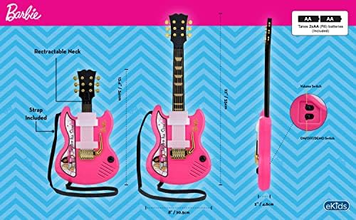 екидс Барби Деца Гитара Со Вграден Во Музиката И Whammy Бар, Музички Играчка Гитара За Љубителите На Барби Играчки За Девојки