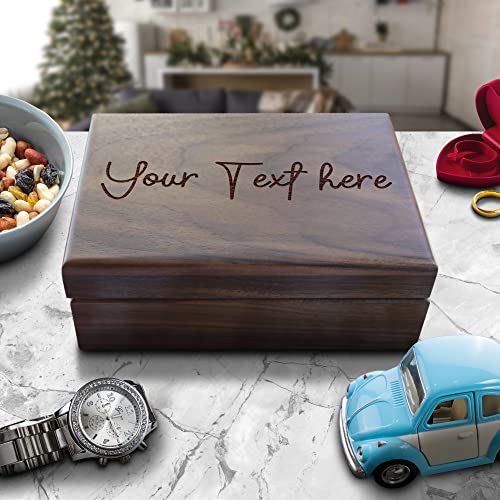 Персонализирана меморија - Обична дрвена кутија - кутија за свадби, роденден, накит, ангажман, најдобар пријател, подарок за