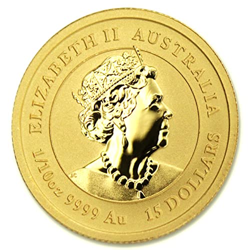 2022 Стр 1/10 мл Австралиска Златна Лунарна Тигарска Монета Брилијантна Нециркулирана Со Потврда За Автентичност Од Нане Државно Злато Gold