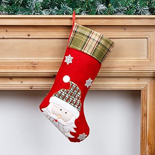 Пакетот за глава на топката за божиќни чорапки крпа Божиќна чорапска торба и Божиќ виси чорапи за забавно декорација и Божиќен