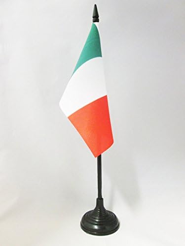 ЗНАМЕ На Аз Италија Знаме на Маса 4 х 6 - италијанско Биро знаме 15 х 10 см-Црн Пластичен Стап И Основа