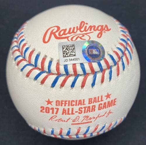 Мајк Пастрмка ДНП поради повреда: (Потпишана 2017 година на сите starвездени игри лого Бејзбол МЛБ Холо - автограмирани бејзбол