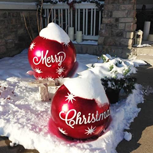 Божиќна топка Лалео, 60 см гигантски Божиќни украси, Божиќни украси за одмор за одмор на отворено затворен двор Арт Гарден Дома внатрешен двор