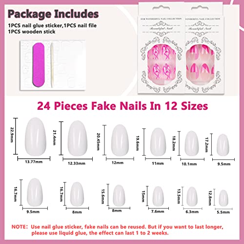 2 пакувања Притиснете На Ноктите Кратки Слатки Бадеми Нокти Сјајни Стап на Ноктите француски Лажни Нокти За Жени И Девојки