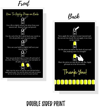 Бутик Маркетинг Доо Прес-На Ноктите Апликација Инструкции Картички | 50 Пакет | 2х3, 5 Инчен Големина Бизнис Картичка | САМ Прес-НА