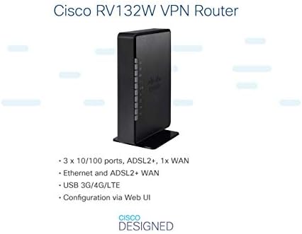 Cisco RV132W VPN рутер | 3 Брзи порти на Етернет | 1 Брз Етернет WAN | Adsl2+ | Безжичен-n | Ограничена заштита за живот