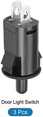 Прекинувач за светло на вратата на вратата PB35 Нормално отворен моментален прекинувач, [за осветлување на апликации за фрижидер или замрзнувач] - AC 250V 3A 10mm / црна / 3 ко