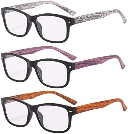 Suertree очила со заштита од сина светлина, пролетни шарки против сина светлина за читање очила за мажи и жени 3 пакувања