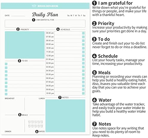Дневно да се направи список на тетратка солза од ден за планирање на ден 52 листови со дневна листа за проверка, распоред, приоритет, организатори