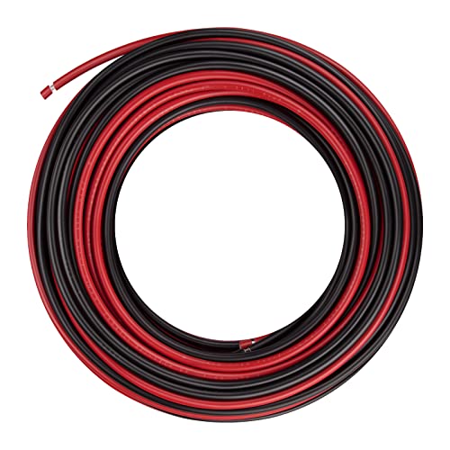 Shirbly Shirly Solar панел жица - 30ft Black & 30ft Red Tinned Bopper Wire, 8awg PV жица соларна продолжена кабел за отворено автомобилски