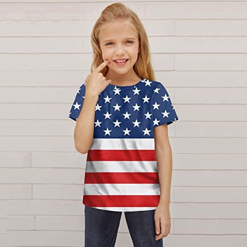 Детско дете кошули 4 од 3 -ти јули 3 -ти графички печатени тимови момчиња девојки новини модни кратки ракави за мали деца за момчиња