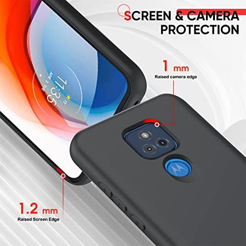 Case Leyi Moto G Play, Motorola G Play 2021 Case со [2 пакет] Заштитник на заштитени стакленички екран и заштитник на леќи за леќи,