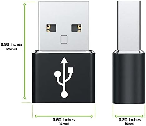 USB-C женски до USB машки брз адаптер компатибилен со вашиот Dell XPS 13D-148 за полнач, синхронизација, OTG уреди како тастатура,