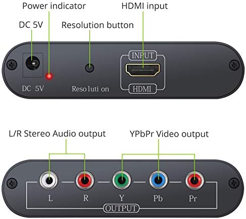 HDMI Конвертор На Компоненти Линкза Алуминиум 1080P HDMI До YPbPr Конвертор HDMI До Компонента Vedio Со Скалер Адаптер, HDMI Влез Во Компонента
