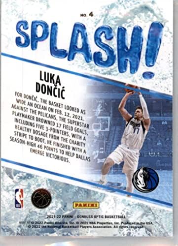 2021-22 ДОНРУС ОПТИКА СПЛАШ 4 Лука Дончиќ Далас Маверикс НБА кошаркарска трговија картичка