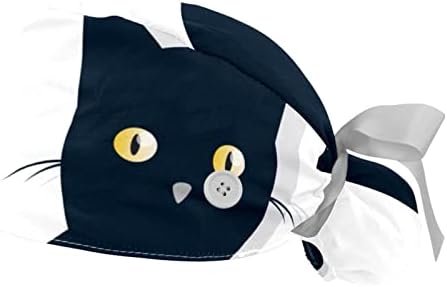2 пакувања капа за операција со џемпер, дише буфонски капи, долга коса, прилагодлива медицинска сестра за чистење мачки мачки одење оган