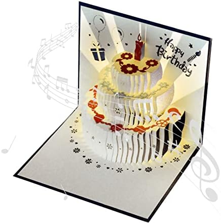 МАГИЈАТА МРАВКИ СВЕТЛИНА &засилувач; МУЗИКА Се Појави Среќен Роденден Картичка, 3д Роденден Скокачки Картички, Роденденска Торта