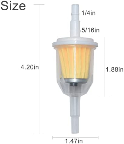 Универзални филтри за гориво со гас со магнет за мотоцикл АТВ Quad Go Karts додатоци 1/4 инчи X 5/16 инчи