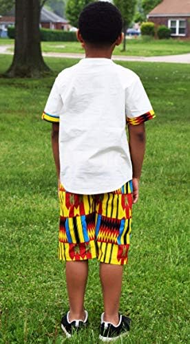 Шенболен Момче Африкански Печатење Кенте Деца Анкара Одговараат Африкански Гана Племенски Облека