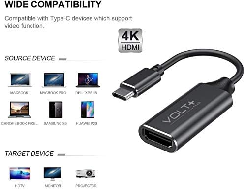 Работи од Volt Plus Tech HDMI 4K USB-C комплет компатибилен со Honor 60 Професионален адаптер со дигитален целосен 2160p, 60Hz излез!