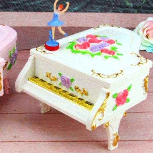 Wpyyi бела пијано музичка кутија предводеше светлечки музички накит кутија ротирачки балет девојки музички бокс роза музичка