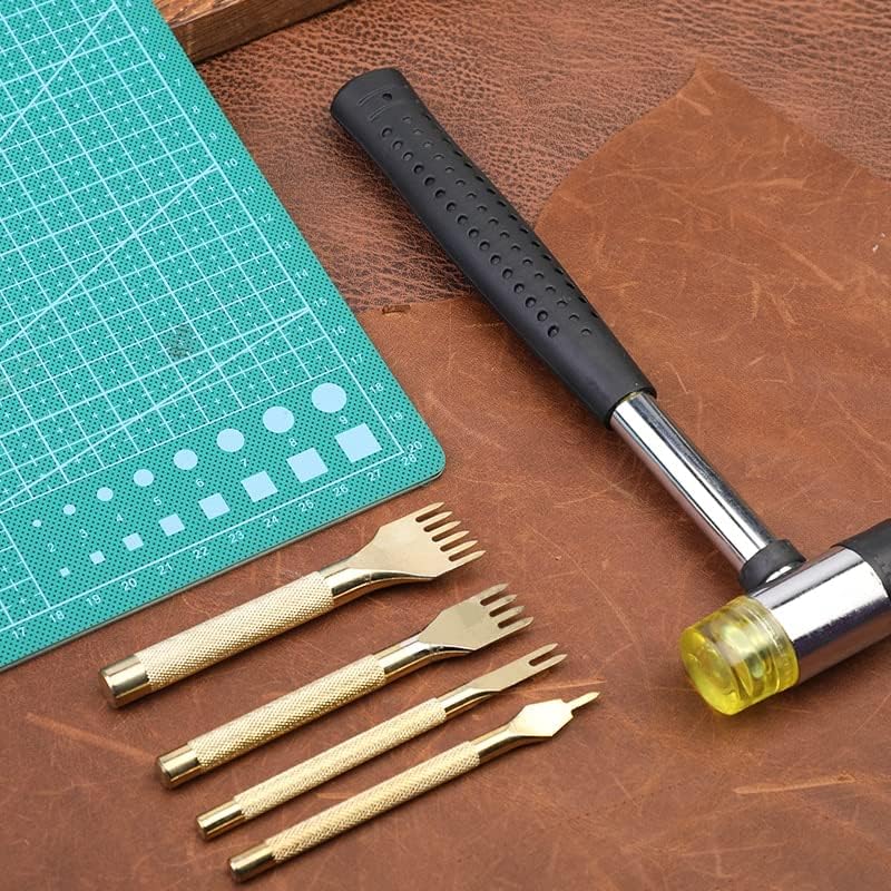 Кожна алатка Поставете A4 PVC Сечење подлога за сечење табла за шиење алатка за шиење и алатка за удирање од кожа од 4мм за DIY