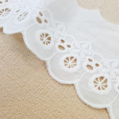 Yfqhdd бела памучна крпа чипка чипка фустан за фустан од јака исецка лента DIY шиење за шиење облека за облека за облека со чипка