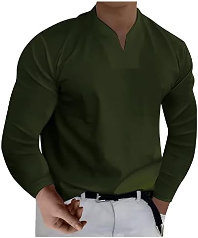 Менси кошули случајна стилска обична цврста боја на џентлменска деловна маица со долг ракав на џентлмен