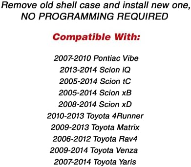 Влез без клуч за далечински управувач за далечински фоб -клуч за школка за тастатура за Toyota RAV4 Venza Yaris Matrix Vibe XB