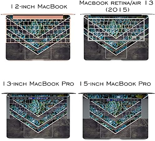 Lex Altern Vinyl Skin компатибилен со MacBook Air 13 Inch Mac Pro 16 Retina 15 12 2020 2019 2018 Board Board Culture Greenerie Wooden