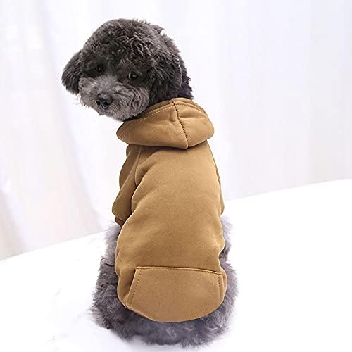 Кучиња худи кучиња џемпери со капа, ладно време кучиња дуксери со облека со облеката од џебна облека, костум кученце мачка есен