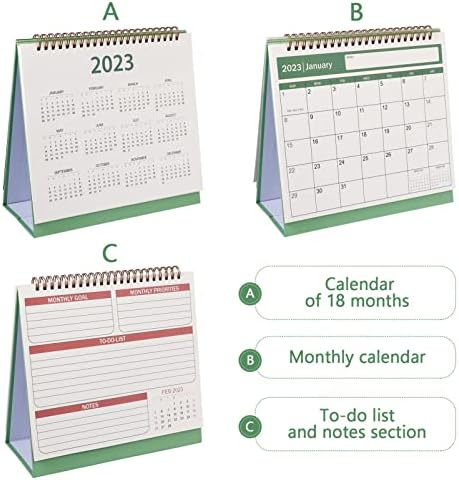 Nuobesty 2023-2024 Месечен календар на календарот за десктоп календар за десктоп од јануари 2023 година - јуни 2024 година
