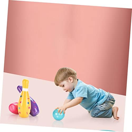 Toyvian 1 сет куглање топка играчки деца на отворено игра за загатки играчки на отворено играчки деца пластични куглари за куглање играчки поставени