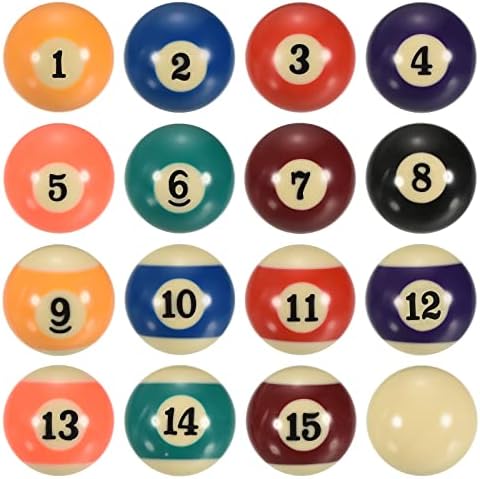 Сет на топки за билијард од 1-1/2 инчи, мини големина на билијард топки поставени топки за базени комплетни 16 топки за табела за базени од
