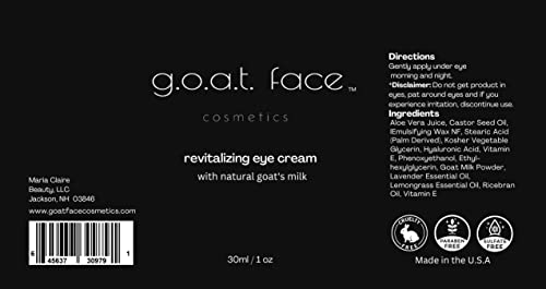 Г.О.А.Т. козметика на лицето го ревитализира кремот за очи со природно козјо млеко