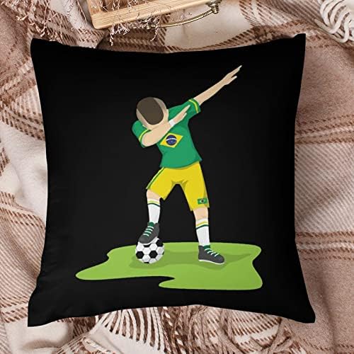 Даблинг фудбал бразил фудбал фрлаат капаци на перници со панталони за перници за перници за плоштад за кревет за дневна соба во кревет