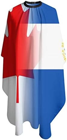 Канада Ел Салвадор Знаме Фризура Престилка Коса Сечење Салон Кејп 55 х 66 Инчи, Водоотпорен Прилагодлив Предвремени Коса Облекување Наметка