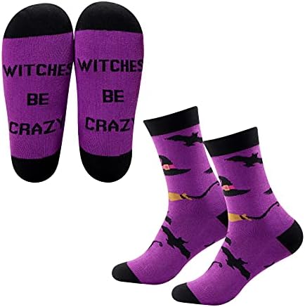 MBMSO 2 пара чорапи за вештерки вештерки да бидат луди смешни вештерки подароци вештерки подароци за подароците за вештерки на сестрите