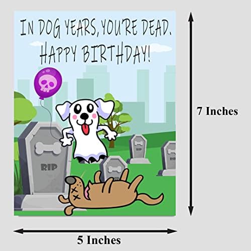 Во кучиња години роденденска картичка, роденденска картичка за кучиња, куче среќна роденденска картичка, смешни роденденски картички,
