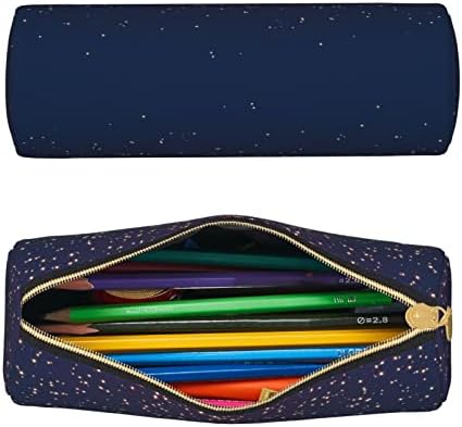 Dcarsetcv морнарица сино небо и starsвезди молив кутија симпатична пенкала кутија цилиндар кожа молив торбичка канцеларија молив