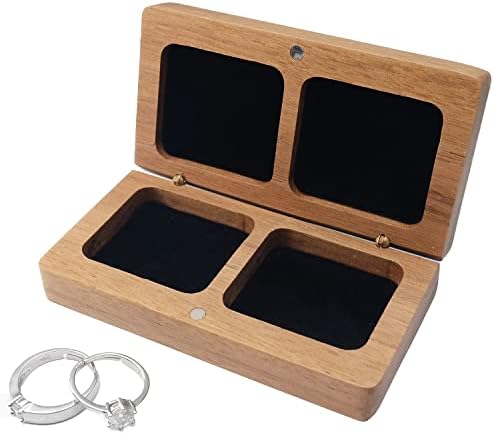 Персонализирана Рустикална Кутија За Венчални Прстени Кутија За Накит Со Двоен Прстен Предлог Кутија За Прстени Врежана Кутија Прилагодена