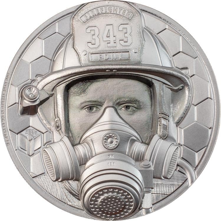 Пожарникар вистински херои 1 мл платина монета 250 $ Кук острови 2021