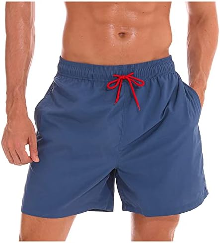 Менки за пливање на YmoSrH машки пливање Брзи суви шорцеви на плажа со џебови од патенти и пливање од мрежа