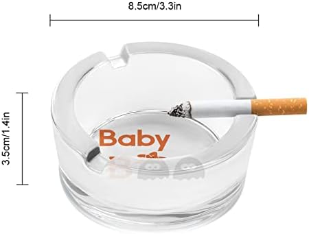 Бебе Боо стаклен пепелник за цигари со тркалезен фиока за пепел, преносен држач за пепел, за затворено на отворено
