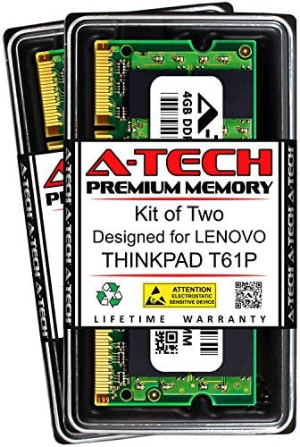 A-Tech 8 GB RAM меморија за Lenovo ThinkPad T61p | DDR2 667MHz SODIMM PC2-5300 200-пински комплет за надградба на меморија за не-ECC