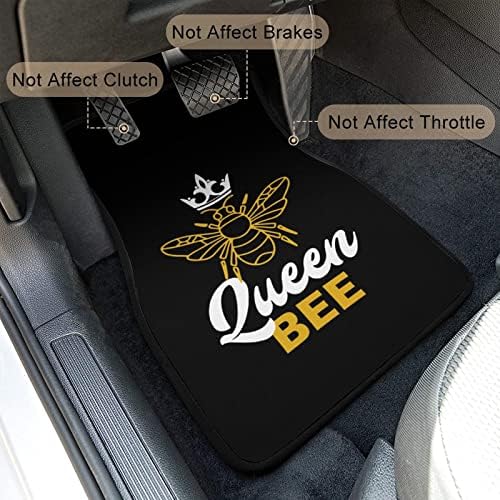 Седоид кралица пчела 4 парчиња автомобили подни душеци кои не се лизгаат предни и задни автомобилски теписи Универзално вклопување за